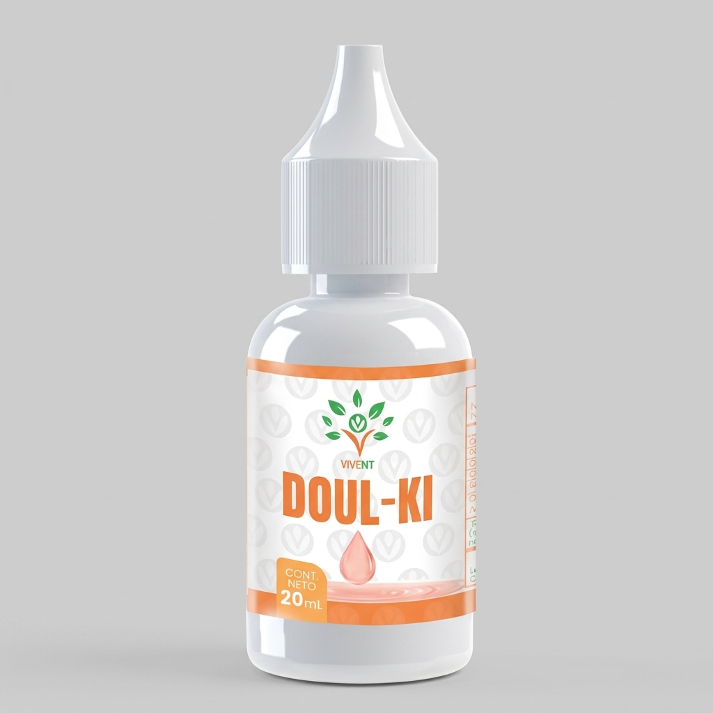 Envase gotero de Doul-Ki endulzante líquido de Vivent de 20 mL sin calorías.