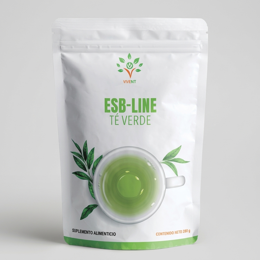 Empaque de ESB-Line Té Verde de Vivent de 280 g para la reducción de grasa corporal.