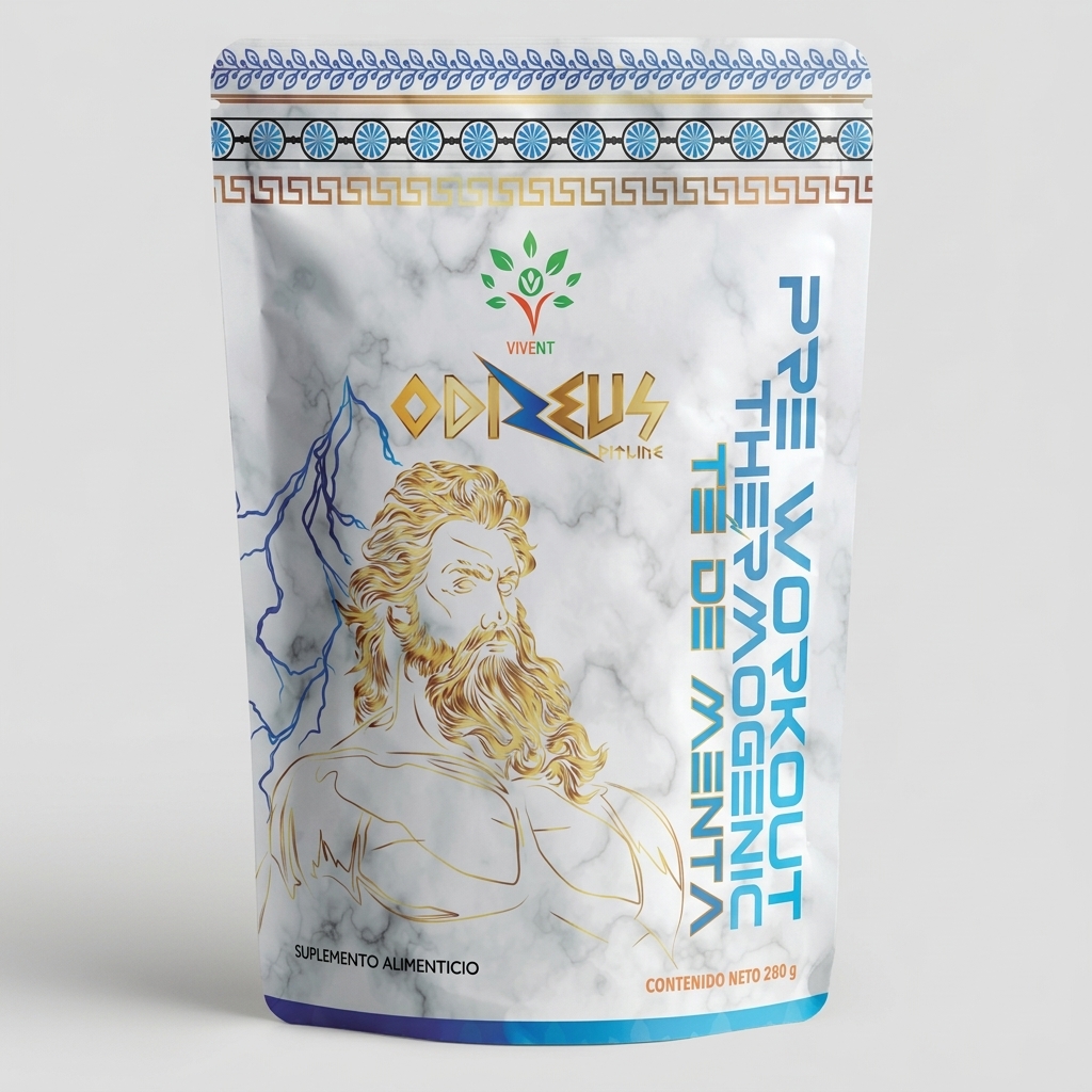 Empaque de Pre-Workout Thermogenic Té de Menta de Vivent de 280 g para rendimiento físico.