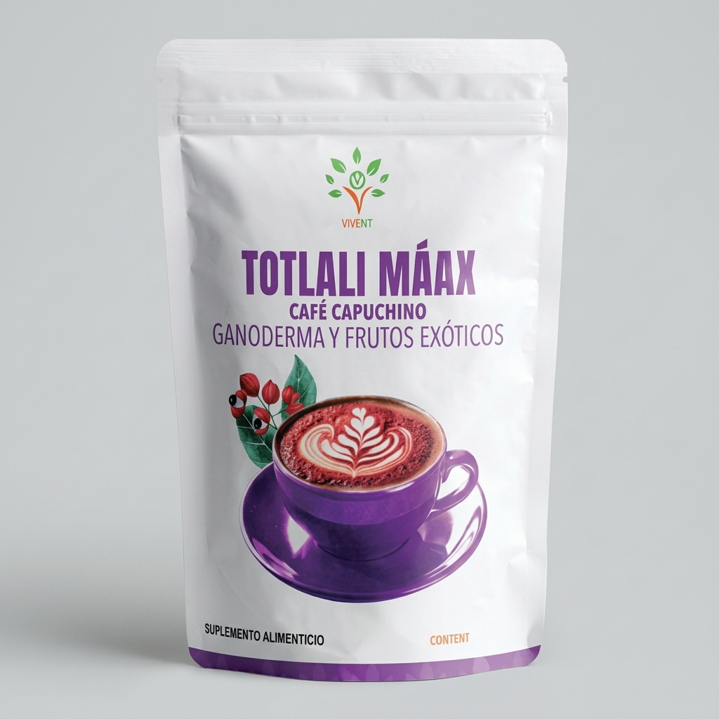 Empaque de Totlali Máax Café Capuchino de Vivent de 280 g para energía y defensas.