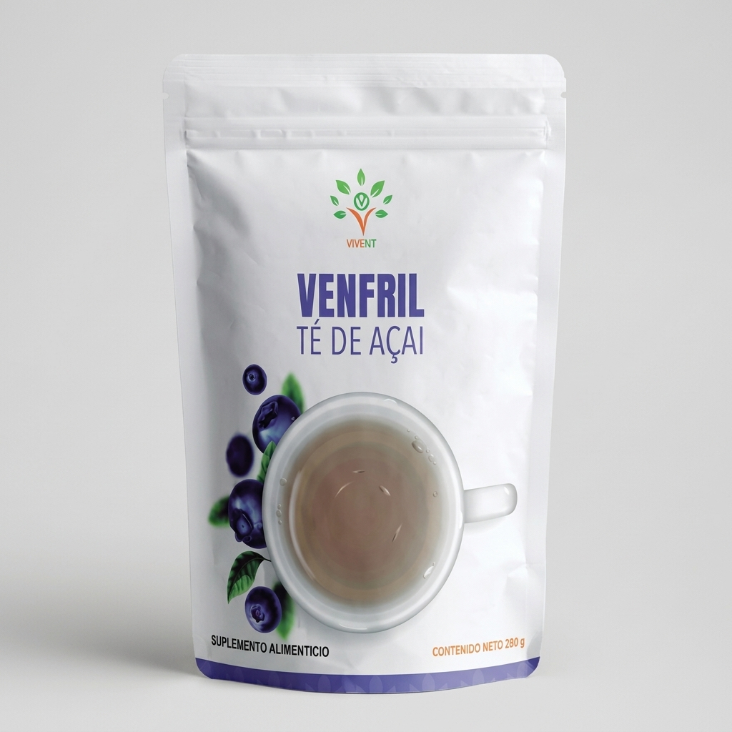 Empaque de Venfril Té de Açaí de Vivent de 280 g para mejorar la circulación sanguínea.