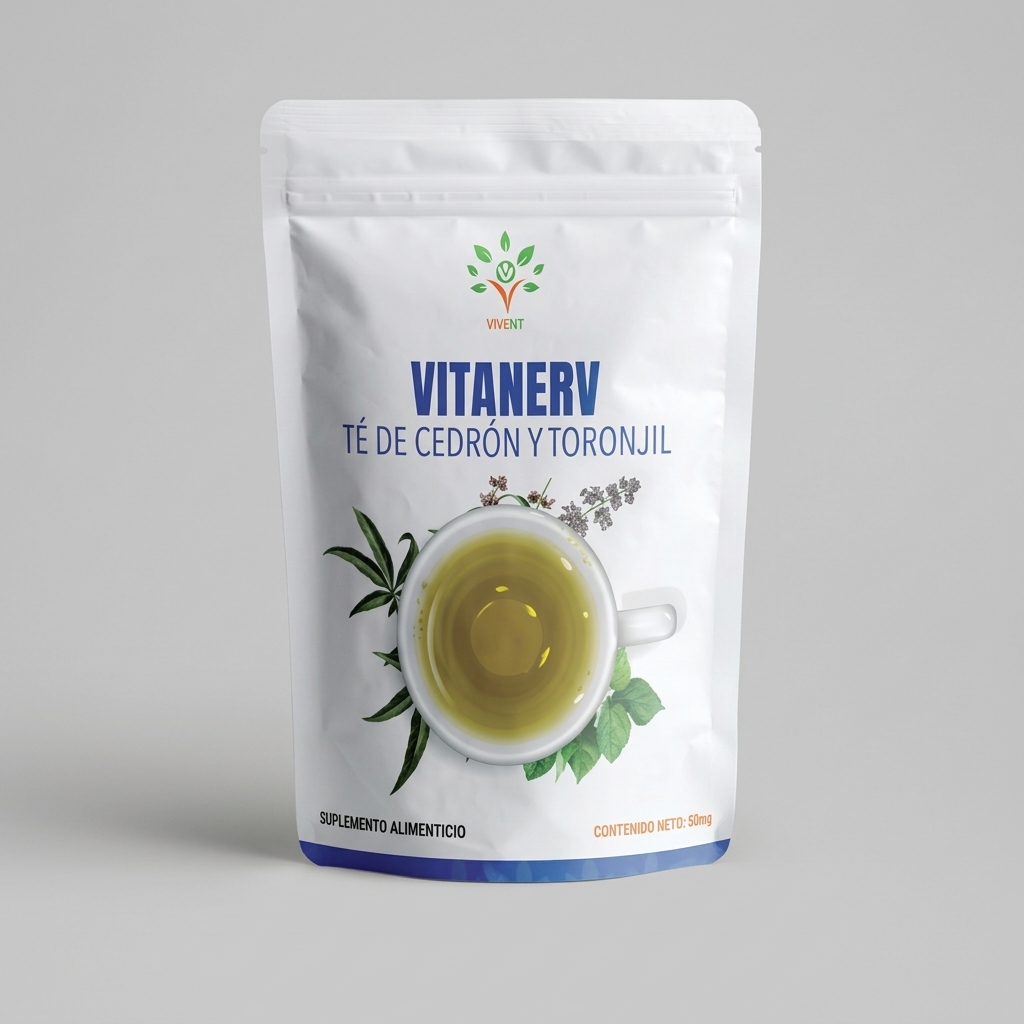 Empaque de Vitanerv Té de Cedrón y Toronjil de Vivent de 280 g para el estrés.